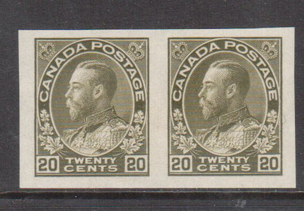 Canada #119a XF Mint Imperforate Pair **With Certificate**