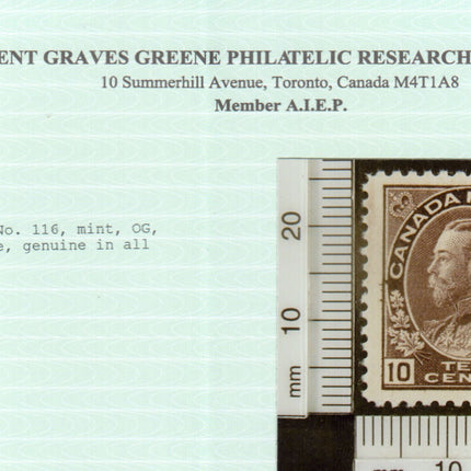 Canada #116 NH Mint Gem **With Certificate**