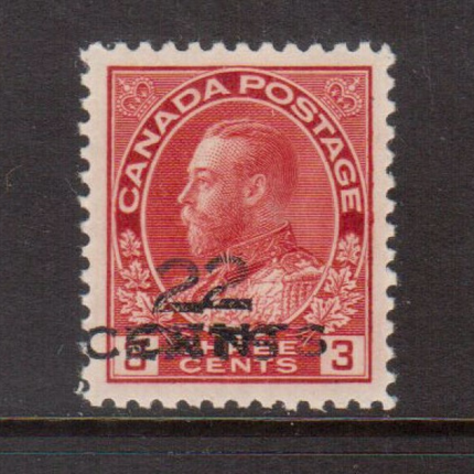 Canada #140a XF Mint Double Overprint Variety **With Cert.**
