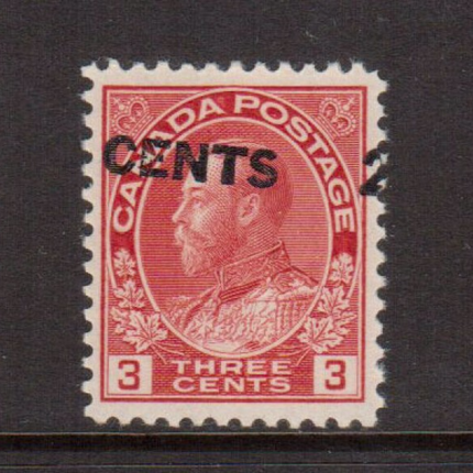 Canada #139i XF/NH Shifted Surcharge Gem **With Certificate**