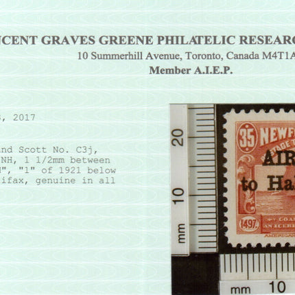 Newfoundland #C3J VF/NH **With Certificate**