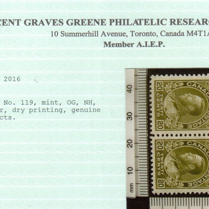 Canada #119 NH Mint Superb Gem Block **With Certificate**