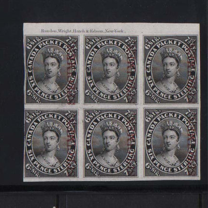 Canada #9TCi Mint Plate Proof Block On India Paper