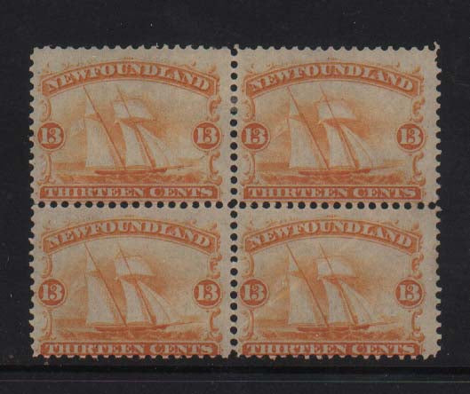 Newfoundland #30 Mint Scarce Block Of Four