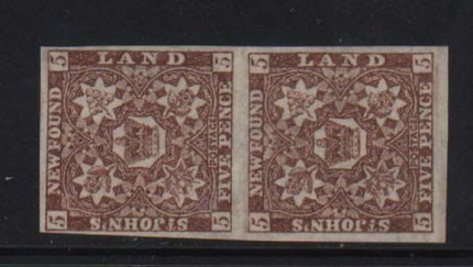 Newfoundland #19 XF/NH Showpiece Pair With Certificate