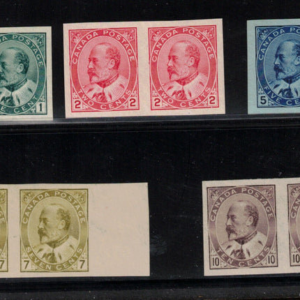 Canada #89a - #93a XF Mint Imperf Pair Set