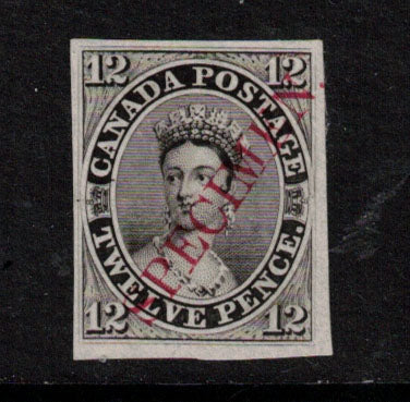 Canada #3Pii VF Plate Proof On India Paper With Diagonal Specimen Overprint