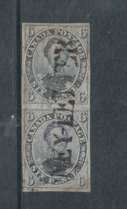 Canada #2 VF Used Pair On Laid Paper **With Cert.**