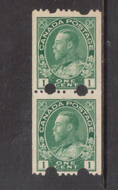 Canada #131iv VF/NH Experimental Coil Pair **With Certificate**