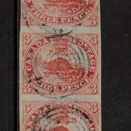 Canada #1vi VF Used Strip Of Three **With Certificate**
