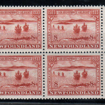 Newfoundland #218a XF/NH Block Brownish Red Error Of Color **With Certificate**