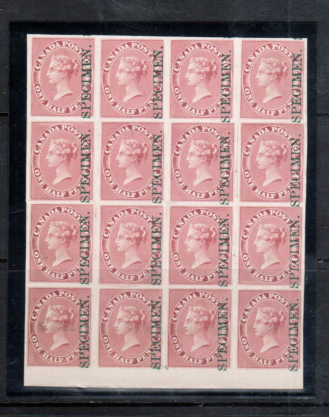 Canada #8Pi XF Plate Proof Block Of 16 Strong Reentry