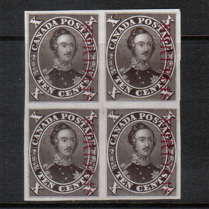 Canada #16Pi XF Proof Block In Black Brown On India Paper
