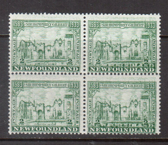 Newfoundland #213b NH Mint Double Impression Block **With Certificate**