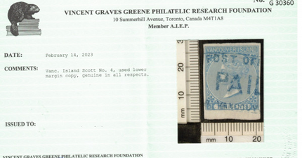 British Columbia #4 VF Used **With Certificate**