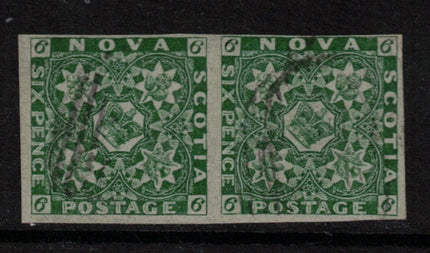 Nova Scotia #5 VF Used Pair With Ideal Light Cancel **With Certificate**