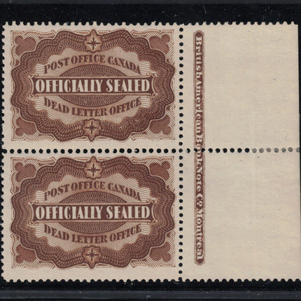 Canada #OX1 VF Mint Rare Imprint Pair **With Certificate**
