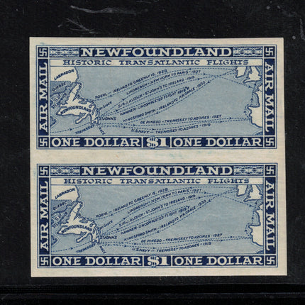Newfoundland #C8c VF/NH Imperf Pair **With Certificate**
