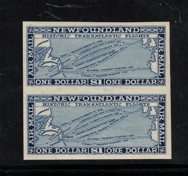 Newfoundland #C8c VF/NH Imperf Pair **With Certificate**