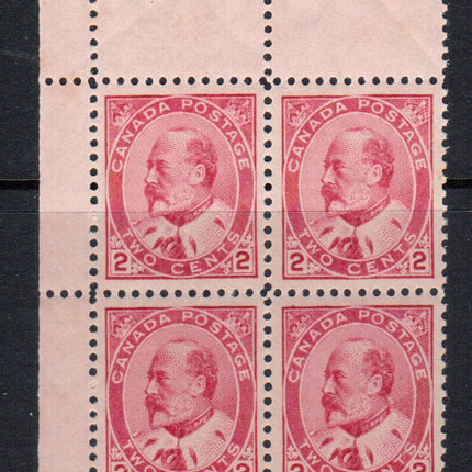 Canada #90e XF/NH Block **With Certificate**