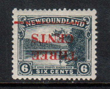 Newfoundland #160a VF/NH Inverted Surcharge **With Certificate**