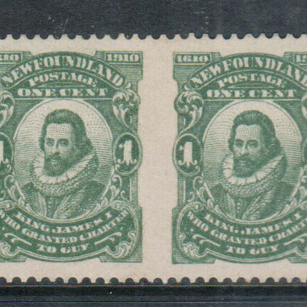 Newfoundland #87c VF/NH Imperf Pair **With Certificate**