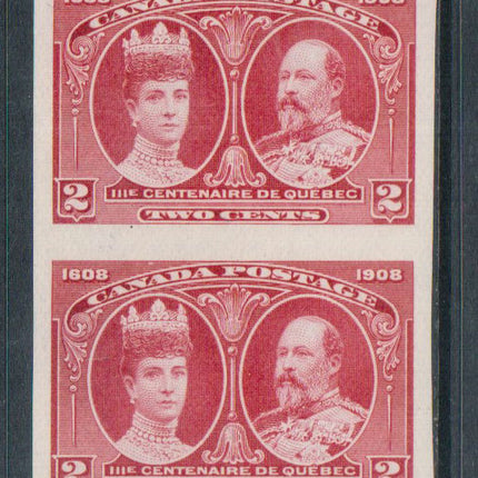 Canada #98ii XF Mint Imperf Pair Ungummed As Issued **With Cert.**