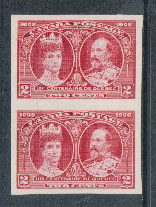 Canada #98ii XF Mint Imperf Pair Ungummed As Issued **With Cert.**