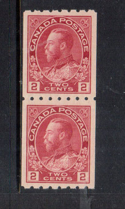 Canada #124 XF/NH Gem Coil Pair **With Certificate**