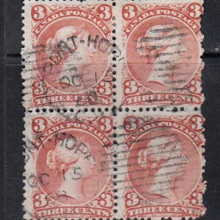 Canada #33 Used Block Only One Known On Laid Paper **With Certificate**