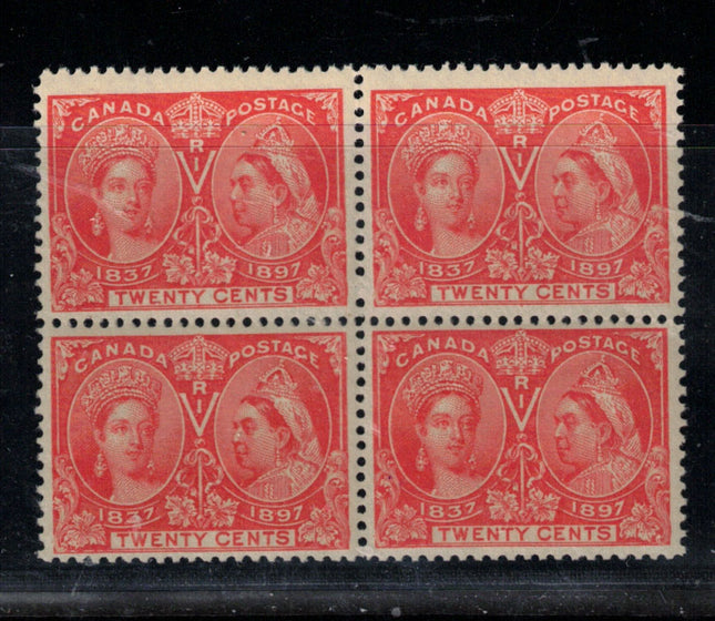 Canada #59 #59iii VF/NH Reentry Block