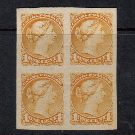 Canada #35b XF Mint Imperf Block **With Certificate**