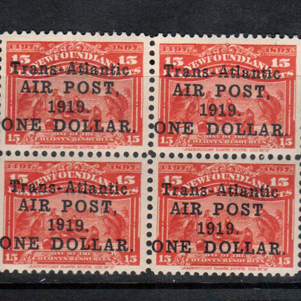 Newfoundland #C2 #C2a XF/NH Block **With Certificate**