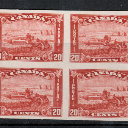 Canada #175a XF/NH Imperf Block **With Certificate**