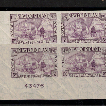 Newfoundland #270b XF/NH Imperf Plate Block