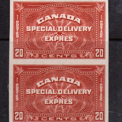 Canada #E5a XF/NH Imperf Pair **With Certificate**