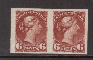 Canada #43b XF Mint Imperf Pair **With Certificate**
