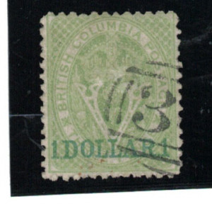 British Columbia #18 VF Used **With Certificate**