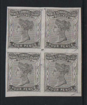 Prince Edward Island #9d XF Mint Imperf Block