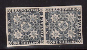 New Brunswick #3P VF Proof Pair In Black On Thin Card