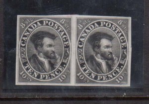Canada #7TC VF Proof Pair In Black On India Paper