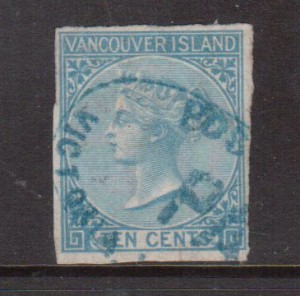 British Columbia #4 Used With Victoria Paid Cancel **With Certificate**