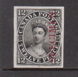 Canada #3Pi XF Plate Proof On India Paper With Specimen Overprint **With Certificate**