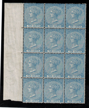 British Columbia #6i VF Mint Block Of Twelve **With Certificate**